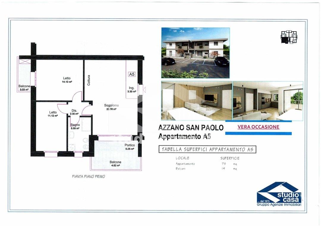 Appartamento in vendita a Azzano San Paolo